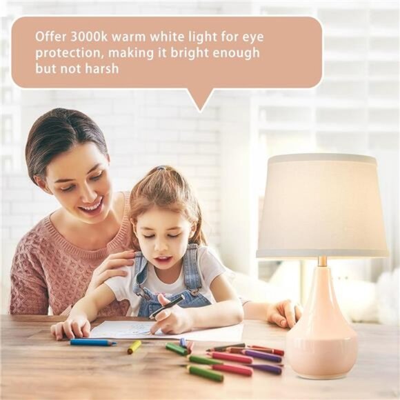 Table Lamp Set of 2, 18.63” Ceramic Table Lamp Classic Beside Lamps - Picture 4 of 7